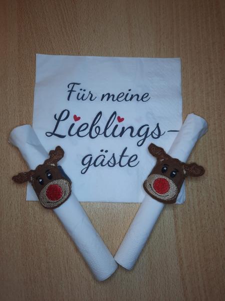 ITH - Stickdatei Serviettenring Rentierkopf